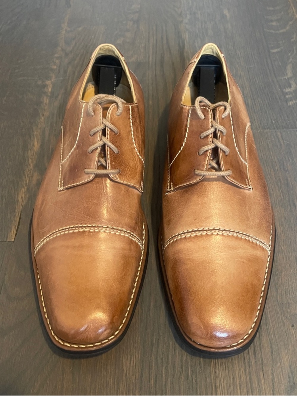 Sandro Moscoloni Men's Leather Derby Shoes - Tan Brown